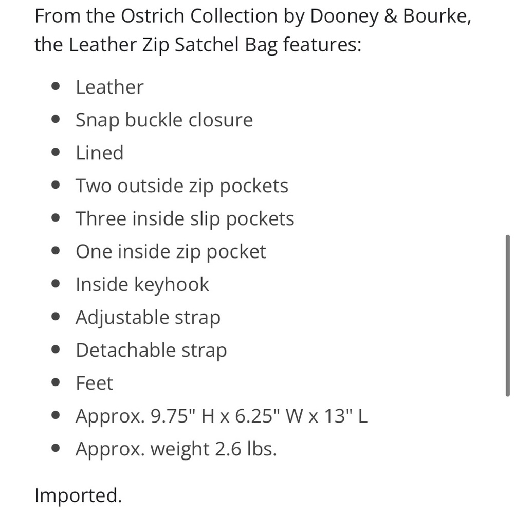 NEW! Dooney & Bourke Caramel Ostrich Collection Zip Satchel & Wallet Set - Picture 7 of 12